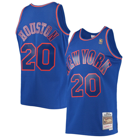 Allan Houston New York Knicks Mitchell & Ness 1996-97 Throwback Dark Swingman Jersey - Blue